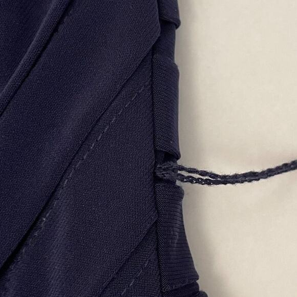 Adrianna Papell Navy Short Sleeve V-Neck Banded Sheath Dress Size 10 - Picture 11 of 12